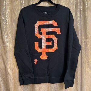 5th & Ocean Black Orange Women's SF MLB Giants Logo Sweatshirt L NWT